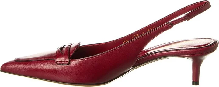 Valentino Capretto 50 Bicolor Leather Loafer Slingback Pump - Image 2