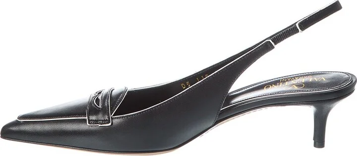 Valentino Capretto 50 Bicolor Leather Loafer Slingback Pump - Image 2