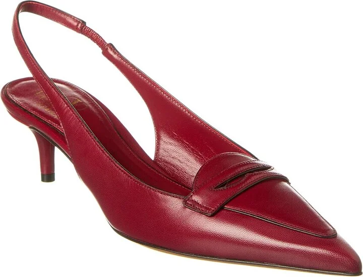 Valentino Capretto 50 Bicolor Leather Loafer Slingback Pump