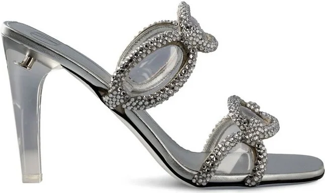 Valentino Chain 1967 Embellished Slip-On Sandals