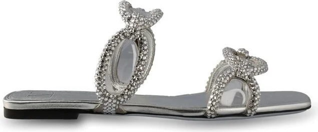Valentino Chain Embellished Slip-On Sandals