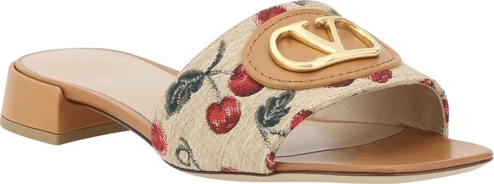 Valentino Cherryfic Leather-Trim Sandal