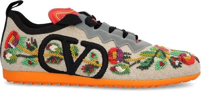 Valentino Chromathon Embroidered Lace-Up Sneakers