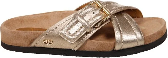 Valentino Crossover-Strap Open Toe Slides
