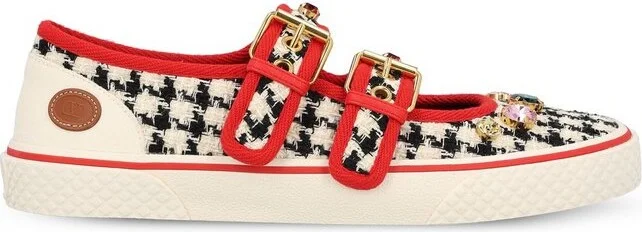 Valentino Dollyboard Embellished Buckle Detailed Sneakers