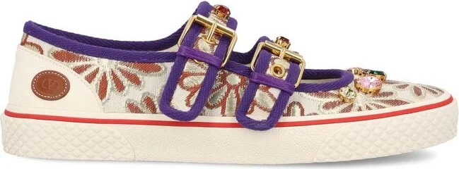 Valentino Dollyboard Embellished Buckle Detailed Sneakers