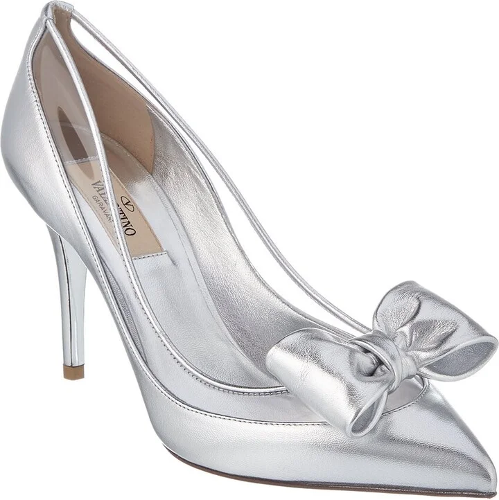 Valentino Dollybow Metallic Leather Pump