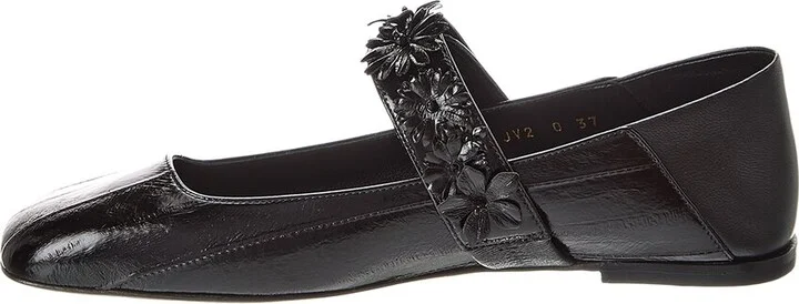 Valentino Floral Applique Leather Ballerina Flat - Image 2