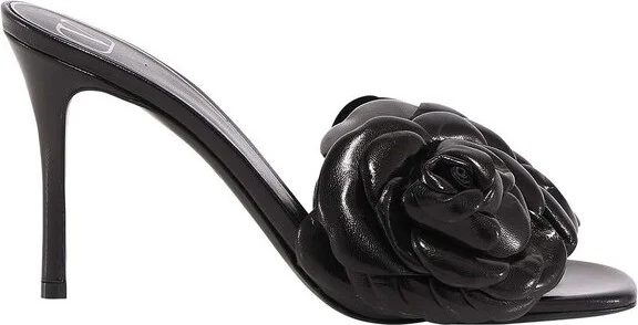 Valentino Floral Detailed Open Toe Mules