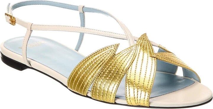 Valentino Foliefoliage Leather Sandal