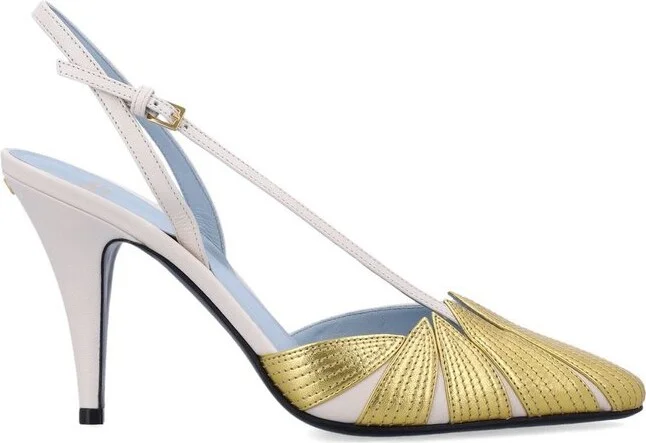 Valentino Foliefoliage Pointed Toe Slingback Pumps