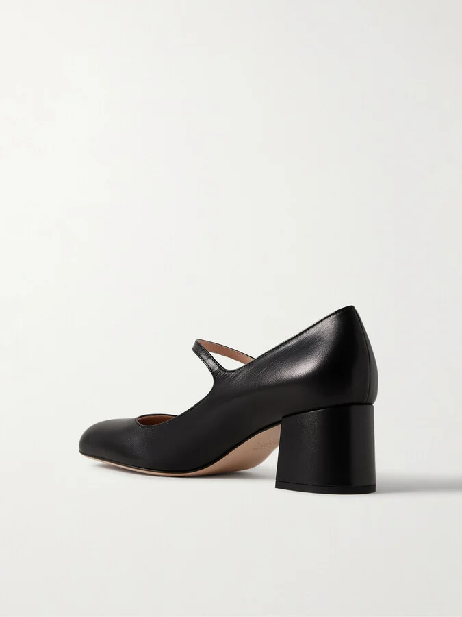 Valentino Garavani - 55 Embellished Leather Mary Jane Pumps - Black - Image 3