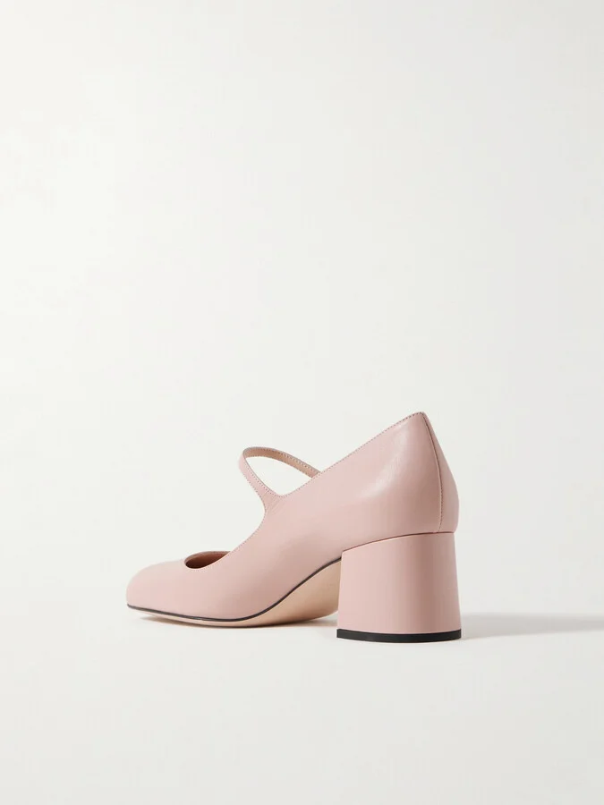 Valentino Garavani - 55 Embellished Leather Mary Jane Pumps - Pink - Image 3