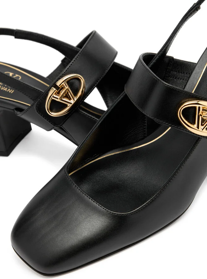 Valentino Garavani 60 Vlogo Leather Slingback Mary Jane Pumps - Image 3