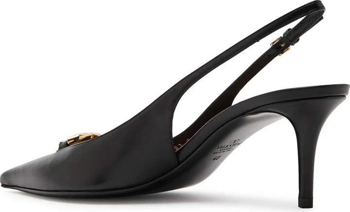 Valentino Garavani 60 Vlogo Leather Slingback Pumps - Image 7