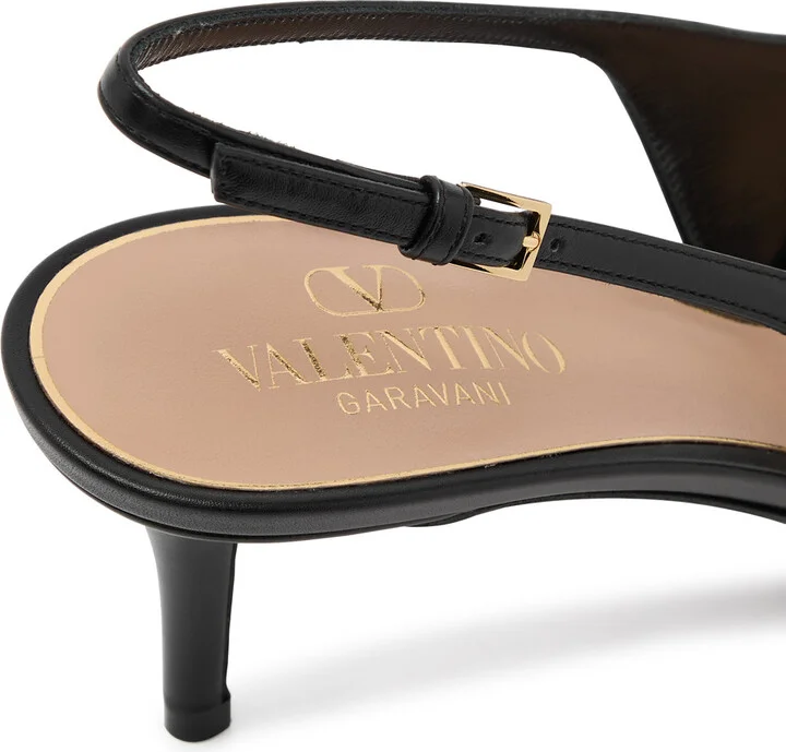 Valentino Garavani 60 Vlogo Leather Slingback Pumps - Image 9