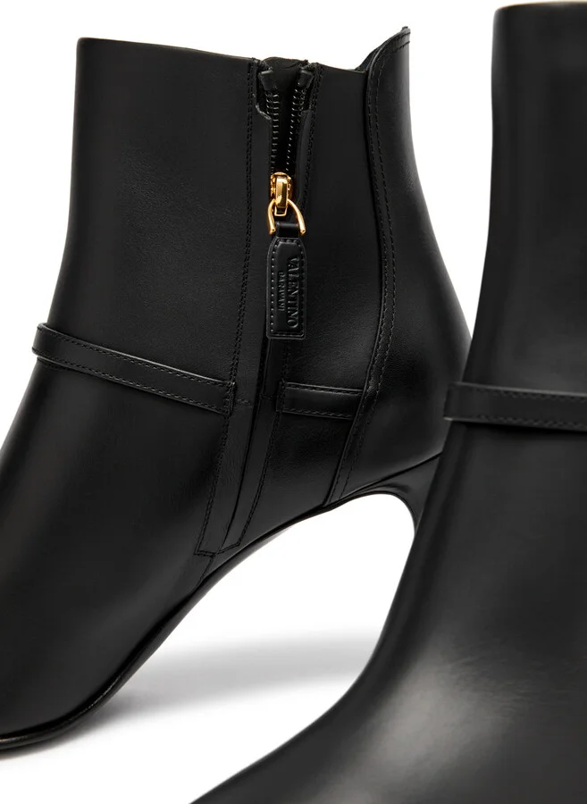Valentino Garavani 75 Vlogo Leather Ankle Boots - Image 4