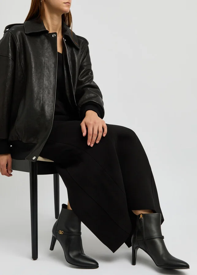 Valentino Garavani 75 Vlogo Leather Ankle Boots - Image 5