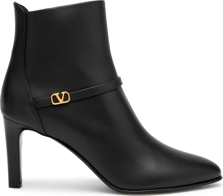 Valentino Garavani 75 Vlogo Leather Ankle Boots