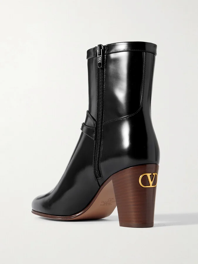Valentino Garavani - 80 Leather Ankle Boots - Black - Image 3
