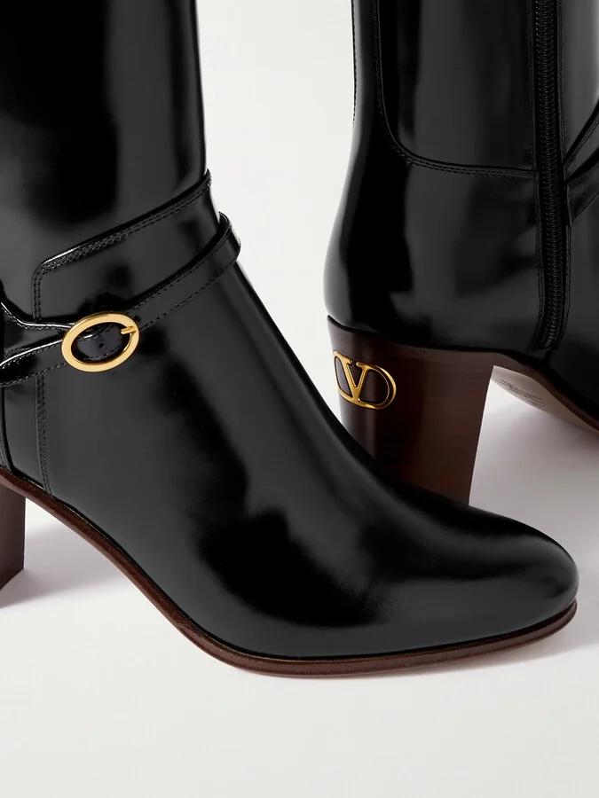 Valentino Garavani - 80 Leather Ankle Boots - Black - Image 4