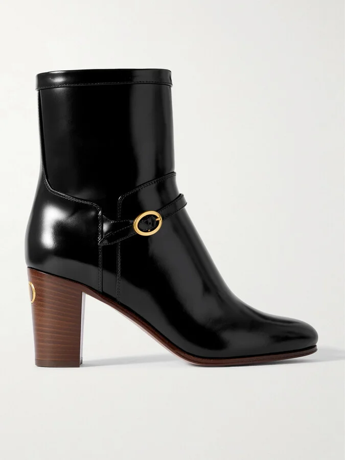 Valentino Garavani - 80 Leather Ankle Boots - Black