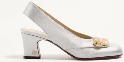 Valentino Garavani Adamantine Slingback Pumps In Glitter Fabric 60Mm