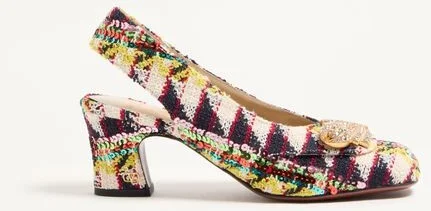 Valentino Garavani Adamantine Slingback Pumps In Tweed 60Mm