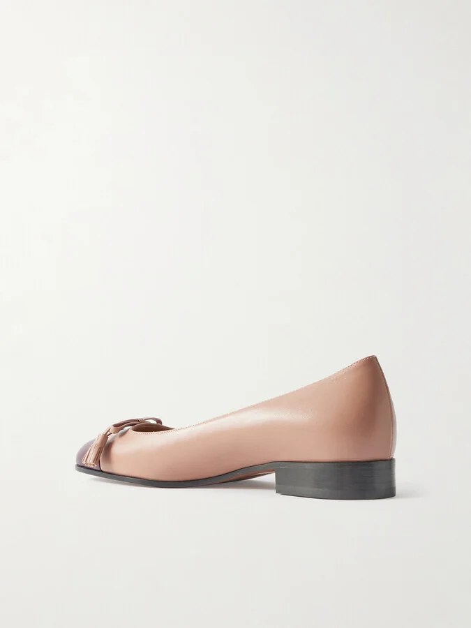 Valentino Garavani - Ballerina Two-tone Leather Flats - Pink - Image 3