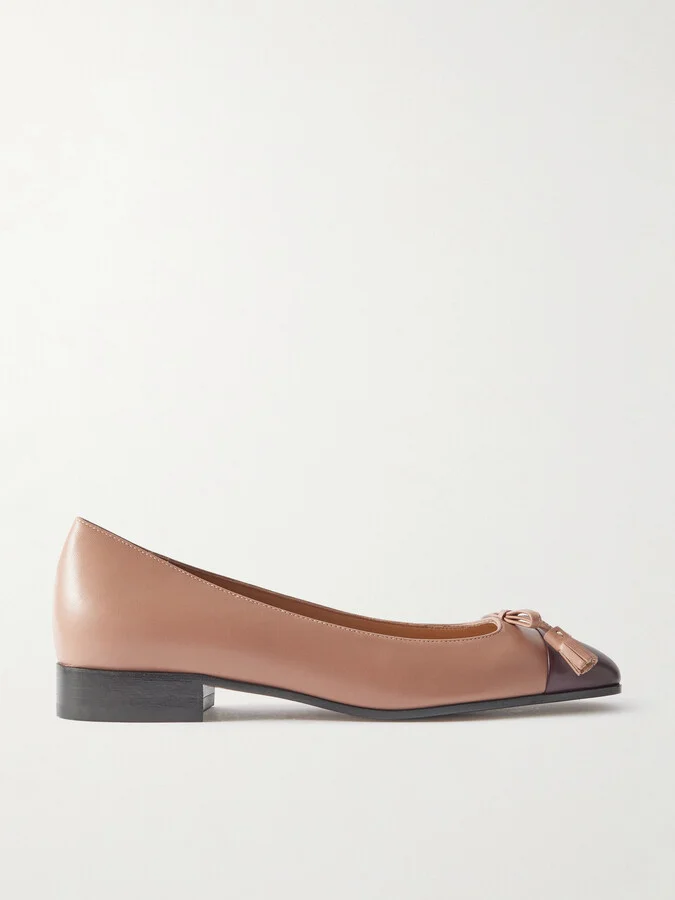 Valentino Garavani - Ballerina Two-tone Leather Flats - Pink