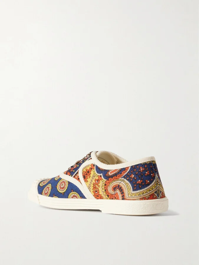 Valentino Garavani - Bay By Bay Printed Twill Sneakers - Blue - Image 3