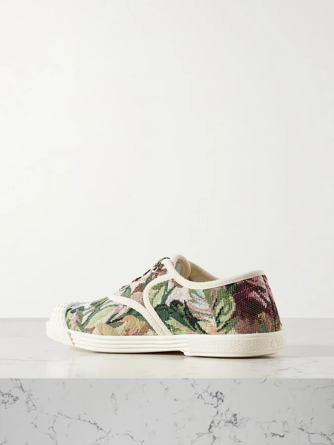 Valentino Garavani - Bay By Bay Rubber-trimmed Metallic Jacquard Sneakers - Multi - Image 3