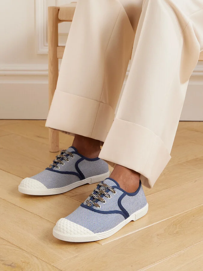Valentino Garavani - Bay By Bay Rubber-trimmed Two-tone Canvas Sneakers - Blue - Image 2