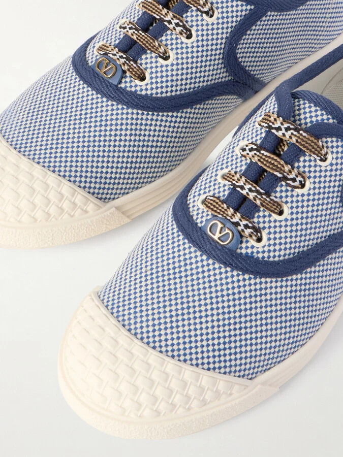 Valentino Garavani - Bay By Bay Rubber-trimmed Two-tone Canvas Sneakers - Blue - Image 4