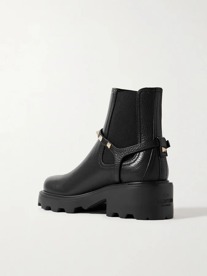 Valentino Garavani - Beatle Rockstud 55 Leather Chelsea Boots - Black - Image 2