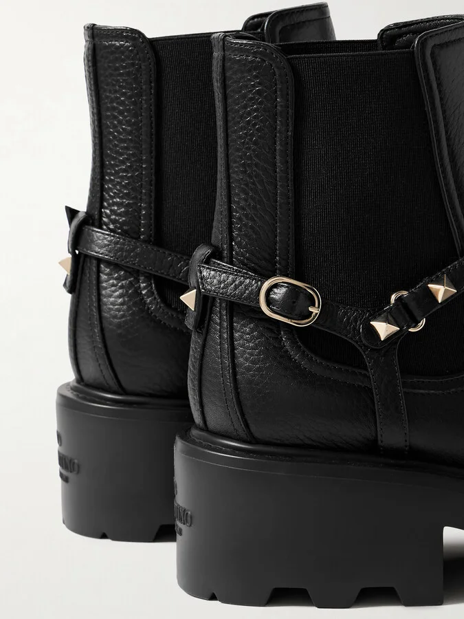 Valentino Garavani - Beatle Rockstud 55 Leather Chelsea Boots - Black - Image 4