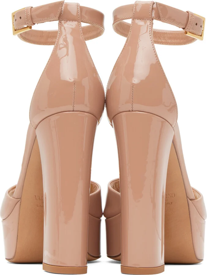 Valentino Garavani Beige One Stud 120 Platform Heeled Sandals - Image 2