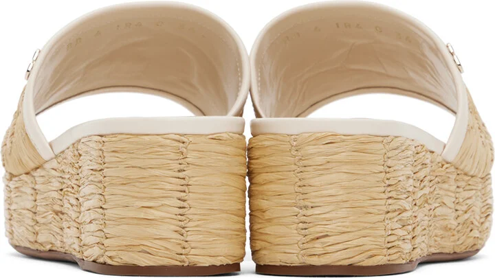 Valentino Garavani Beige Raffia Sandals - Image 2