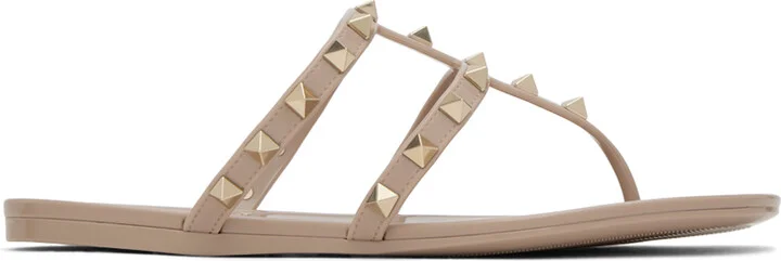 Valentino Garavani Beige Rockstud Sandals