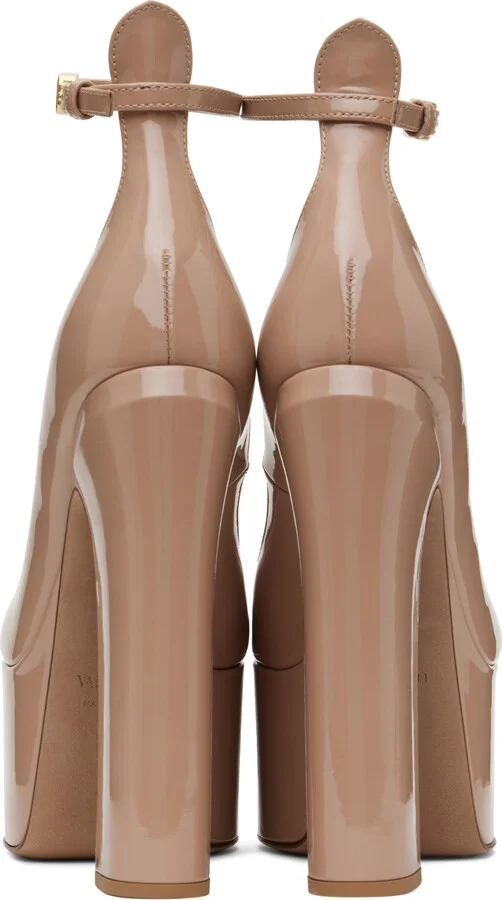 Valentino Garavani Beige Tan-Go 155 Platform Pumps - Image 2