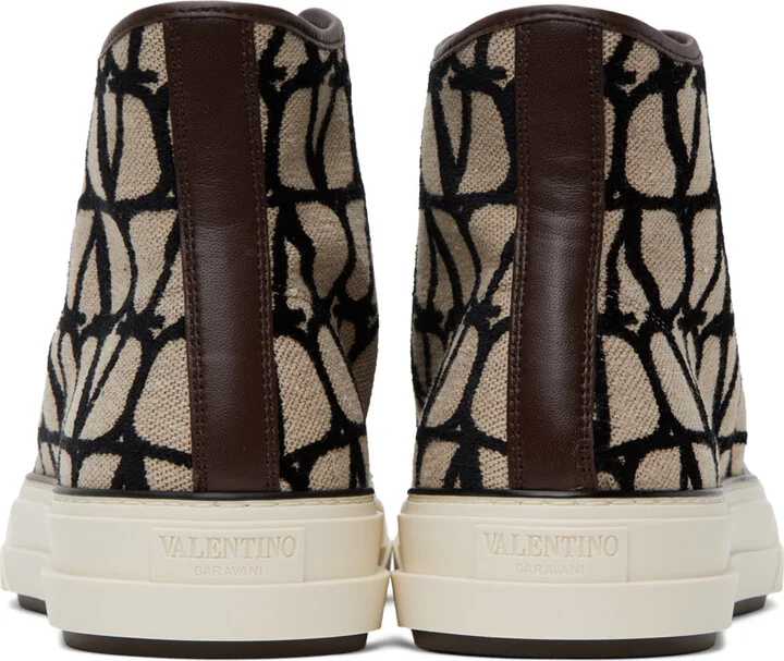 Valentino Garavani Beige Toile Iconographe Sneakers - Image 2