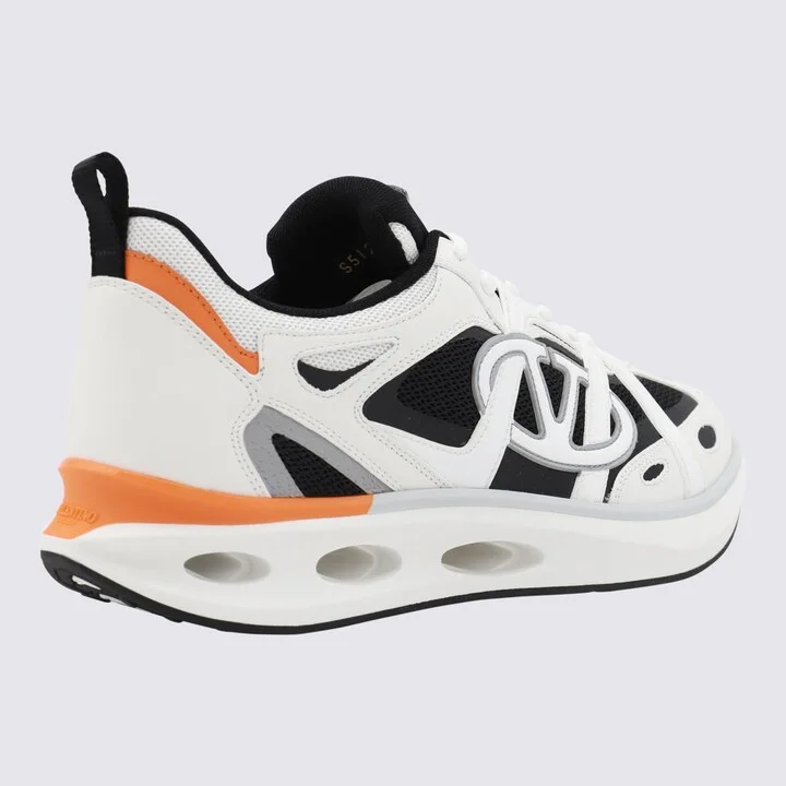 Valentino Garavani Black And White Leather Sneakers - Image 2
