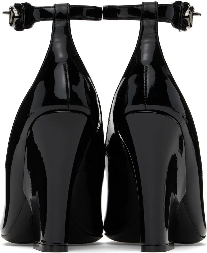 Valentino Garavani Black Ankle Strap Patent Leather Heels - Image 2