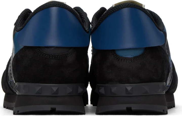 Valentino Garavani Black & Blue Camouflage Rockrunner Sneakers - Image 2