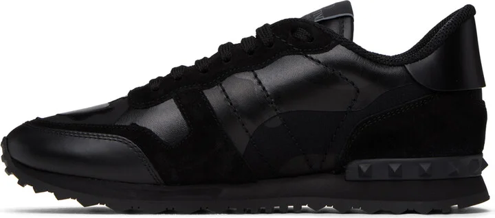 Valentino Garavani Black Camouflage Noir Rockrunner Sneakers - Image 3