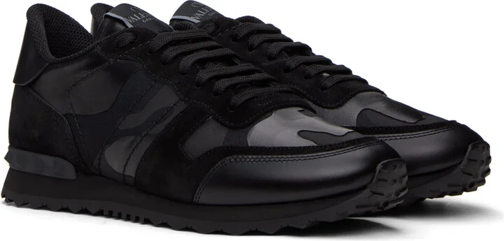 Valentino Garavani Black Camouflage Noir Rockrunner Sneakers - Image 4