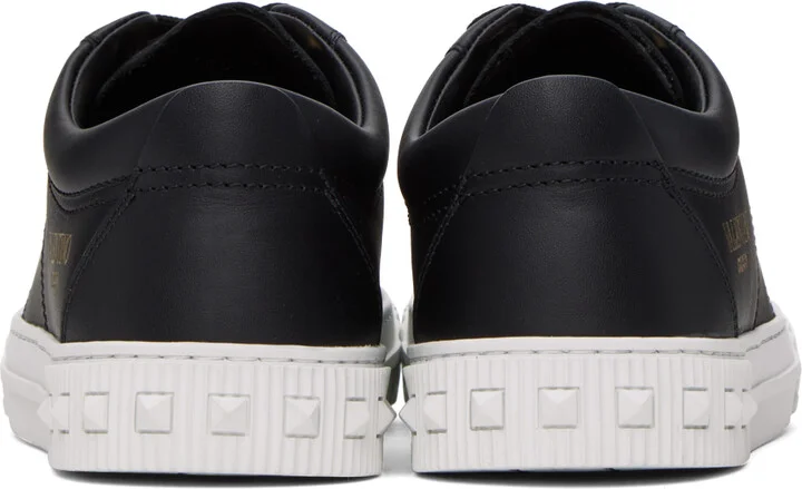 Valentino Garavani Black Cityplanet Calfskin Sneakers - Image 2