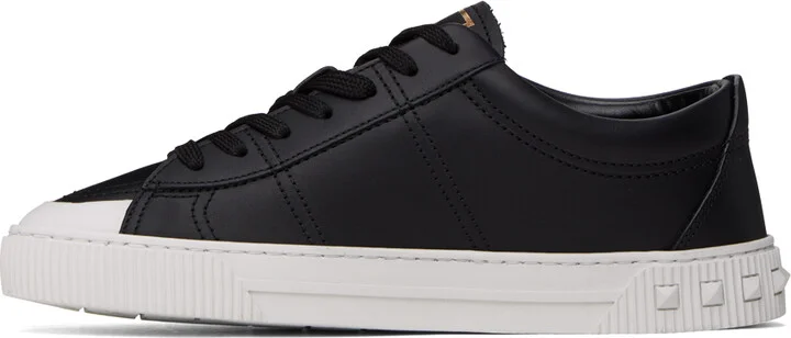 Valentino Garavani Black Cityplanet Calfskin Sneakers - Image 3