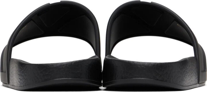Valentino Garavani Black Coolside Pool Slides - Image 2