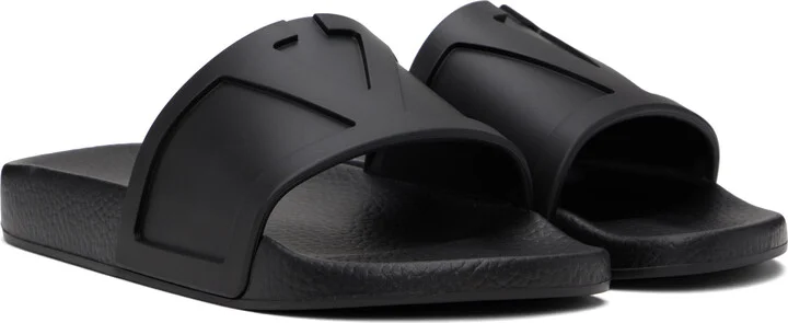 Valentino Garavani Black Coolside Pool Slides - Image 4